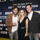 Max Giesinger mit Moderatorin Andrea Kaiser und Rallye-Weltmeister Sébastien Ogier